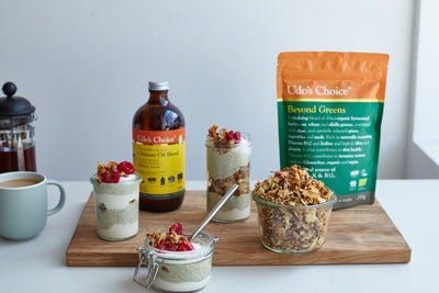 Overnight Oats with Beyond Greens and Udo’s Oil Granola